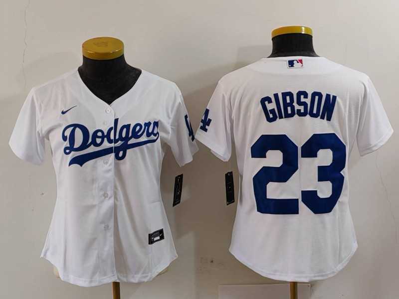 Womens Los Angeles Dodgers #23 Kirk Gibson White Cool Base Stitched Jersey